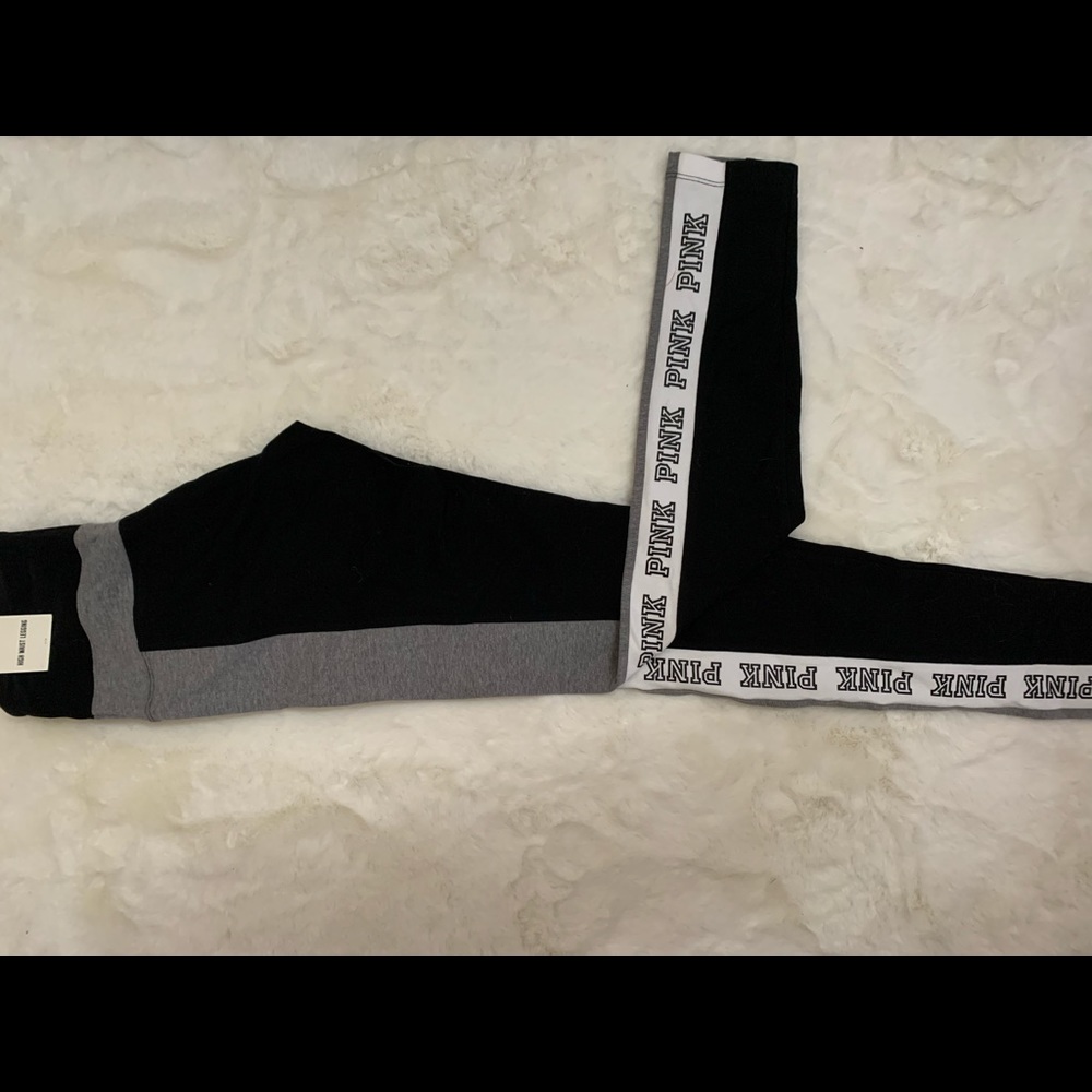 Black grey and white leggings
